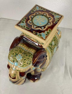 Vintage Large Ceramic Elephant Plant Holder – Glazed and Crackle Finish - 2Y480