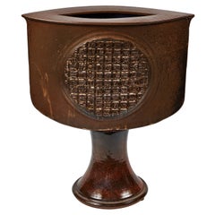 Vintage Large Ceramic 
Eye
 Pedestal Vase, William Shinn