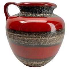 Vintage, Large Ceramic Fat Lava Henkel Vase Marked 606-24 W Germany