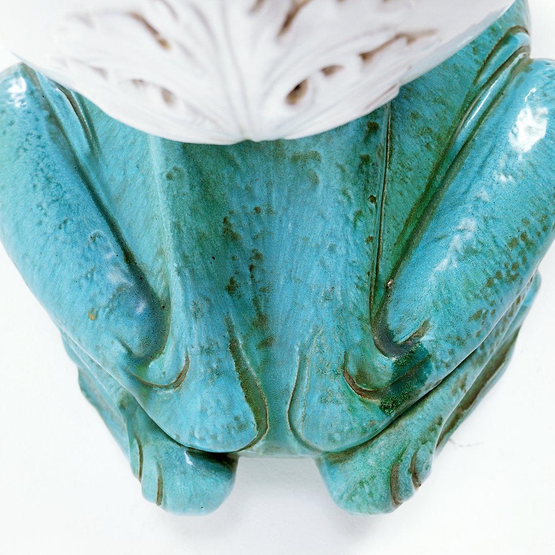 Vintage Large Ceramic Frog Planter - 1990s For Sale 6