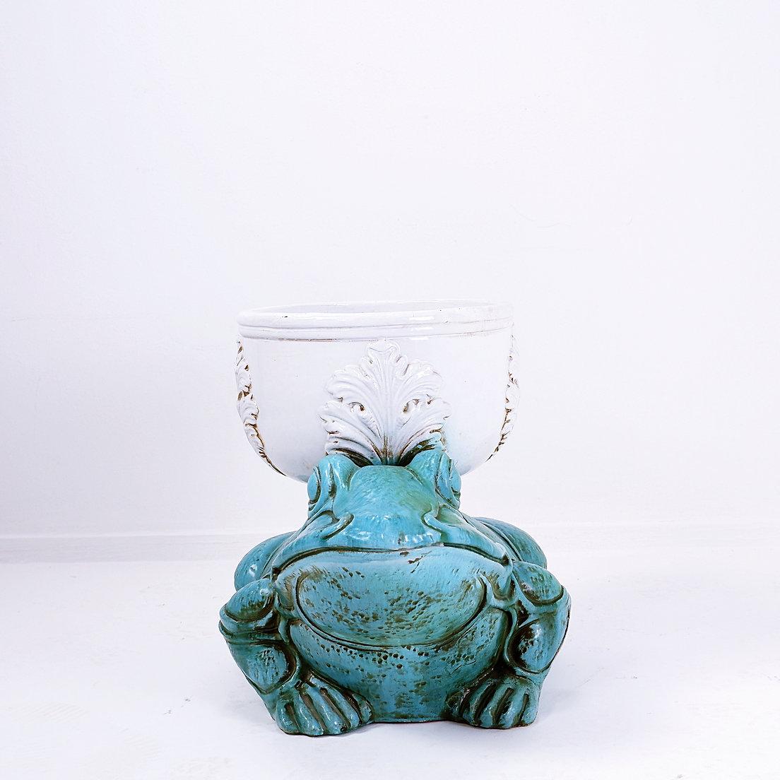 Vintage Large Ceramic Frog Planter - 1990s For Sale 1