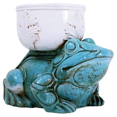 Vintage Large Ceramic Frog Planter - 1990s
