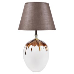 Grande lampe vintage en céramique à glaçure goutte à goutte