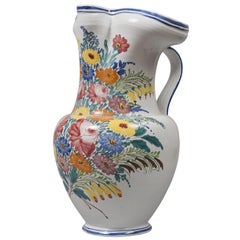 Antique Large Ceramic Pitcher, Buontempo Manufacture, Italy, Early 1900