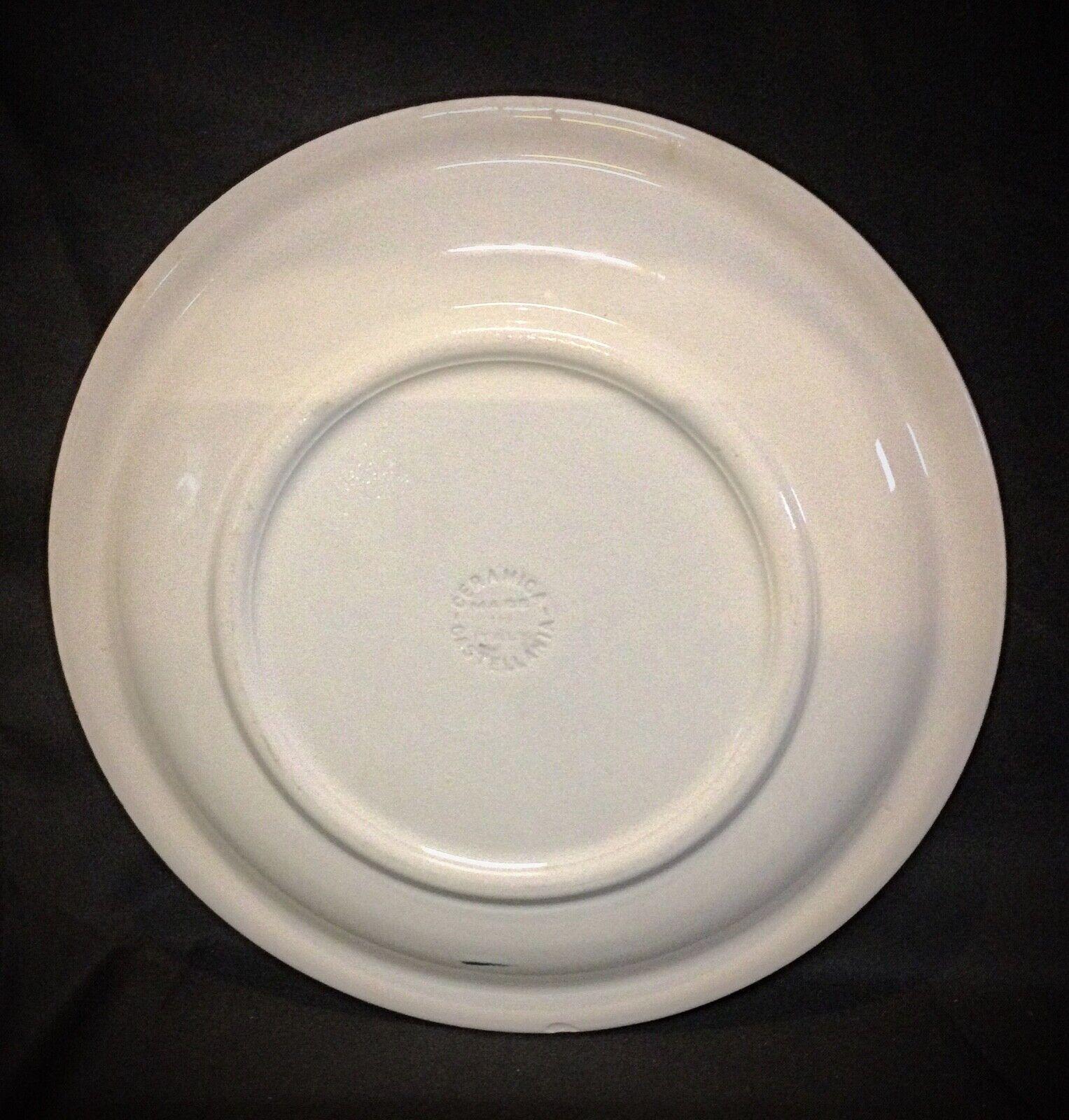 Céramique Grande assiette vintage Céramica Castellania - Fabriquée en Italie - 2Y55