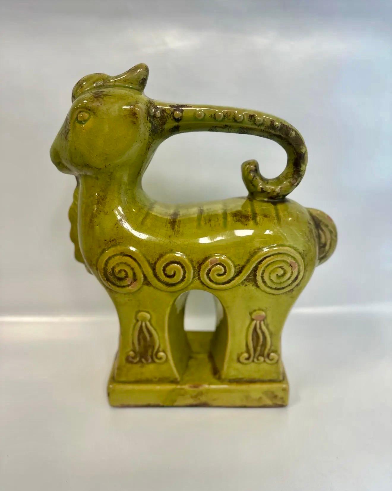 XX secolo Statua di ariete Chartreuse di grandi dimensioni vintage in vendita
