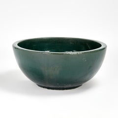 Grande ciotola cinese in terracotta smaltata Greene & Greene d'epoca