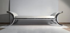 Vintage Large Chrome Daybed Chaise Sofa Bench by Selig