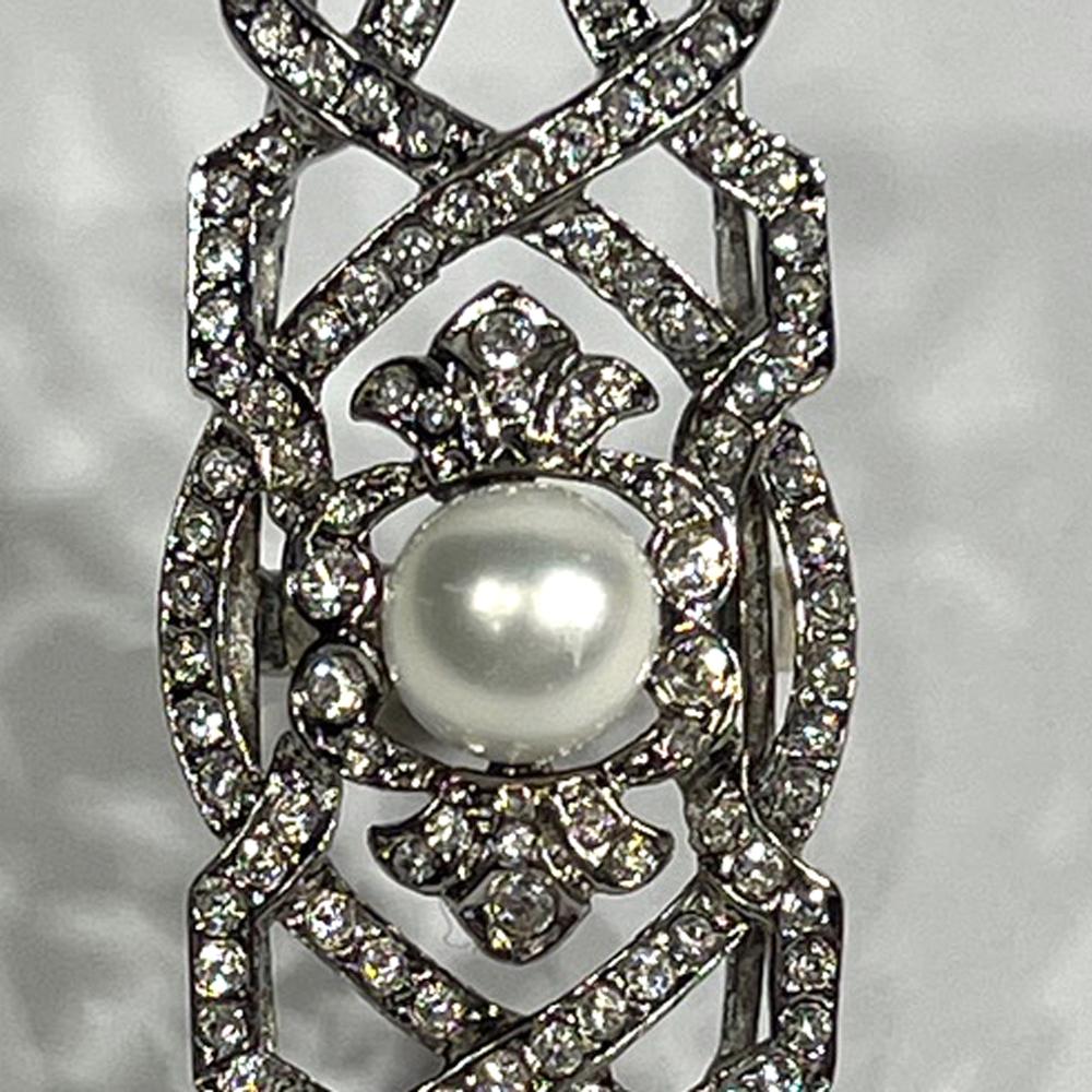 Brilliant Cut Art Deco Large Vintage Costume Diamond Cocktail Ring For Sale