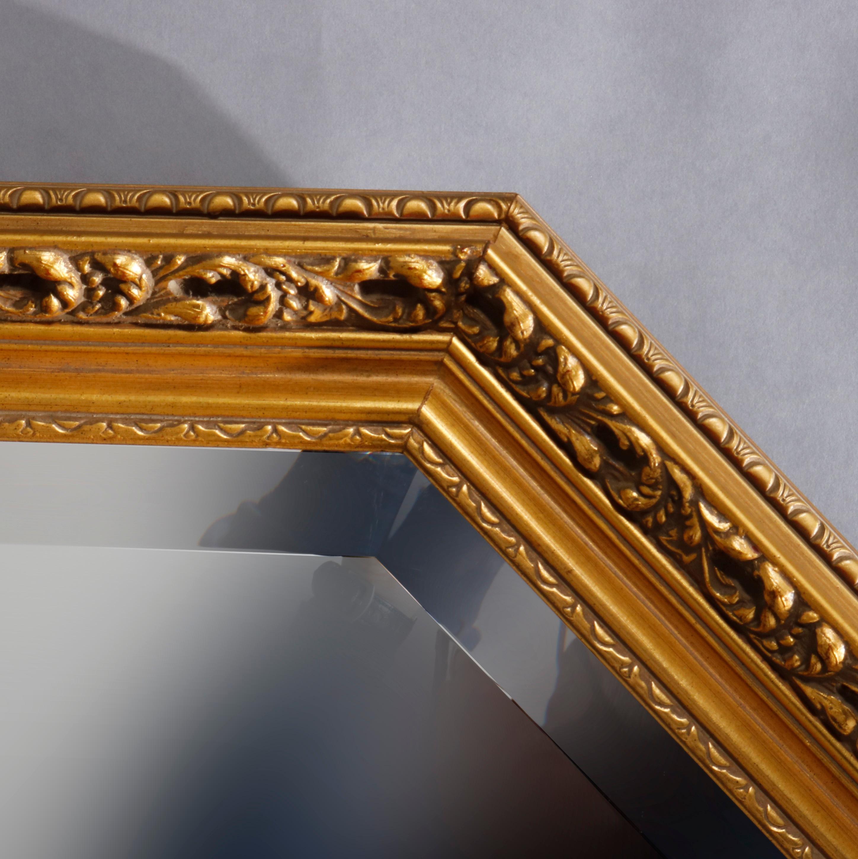 Carved Vintage Large Continental Style Giltwood Wall Mirror, 20th Century For Sale