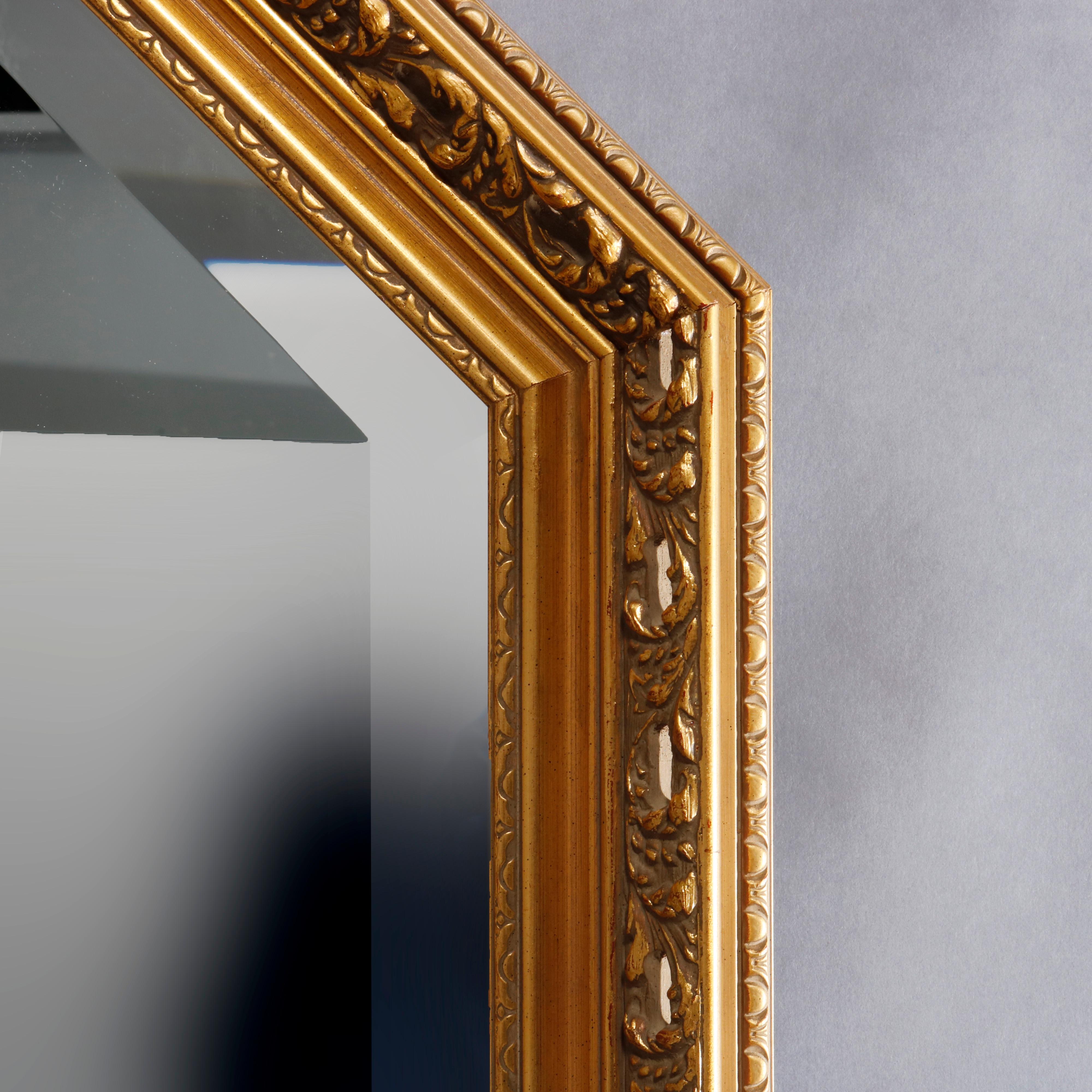 Vintage Large Continental Style Giltwood Wall Mirror, 20th Century In Good Condition For Sale In Big Flats, NY