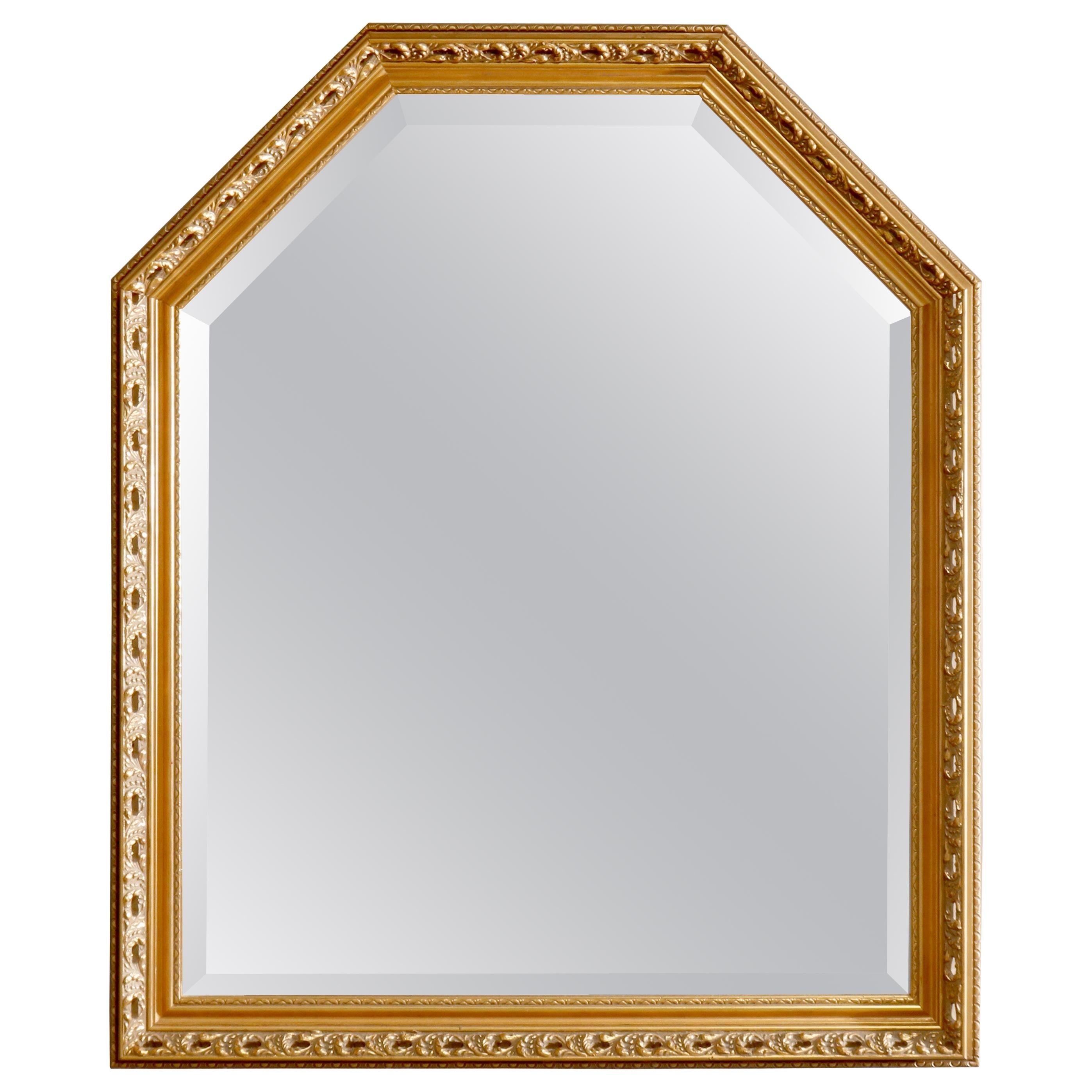 Vintage Large Continental Style Giltwood Wall Mirror, 20th Century For Sale