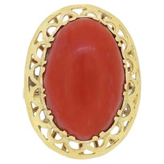 Used Large Coral Cocktail Ring