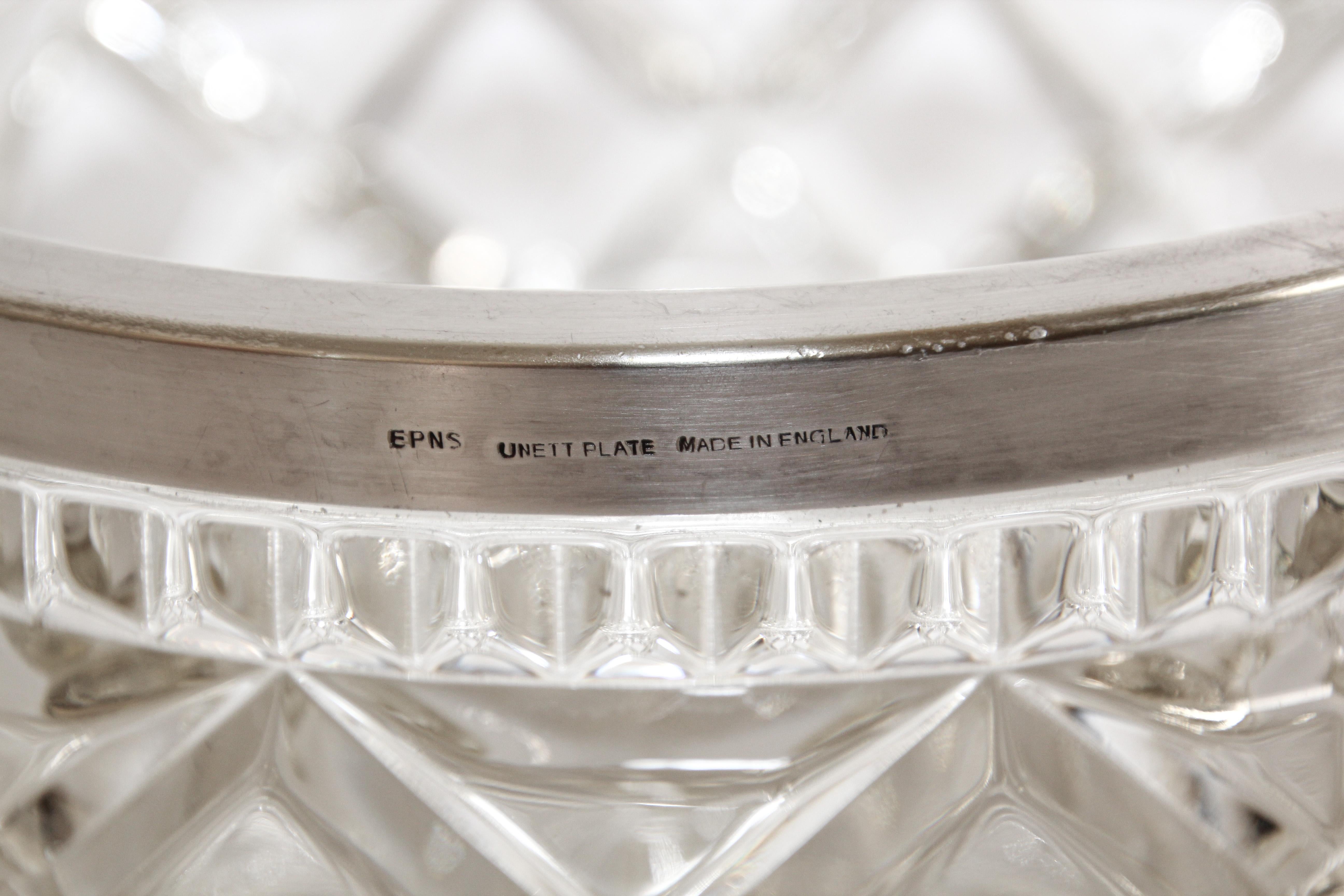 crystal bowl silver rim