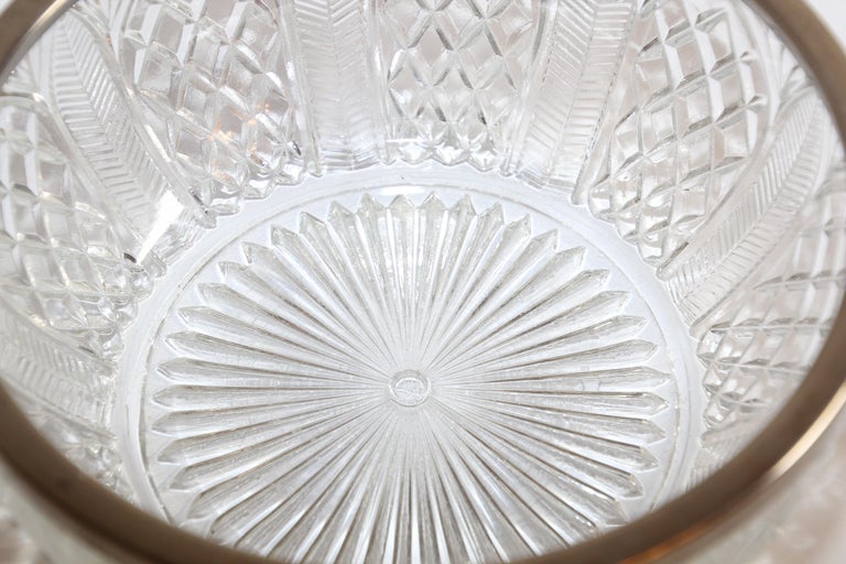 Vintage Large Crystal Bowl with Silver Plated Rim at 1stDibs