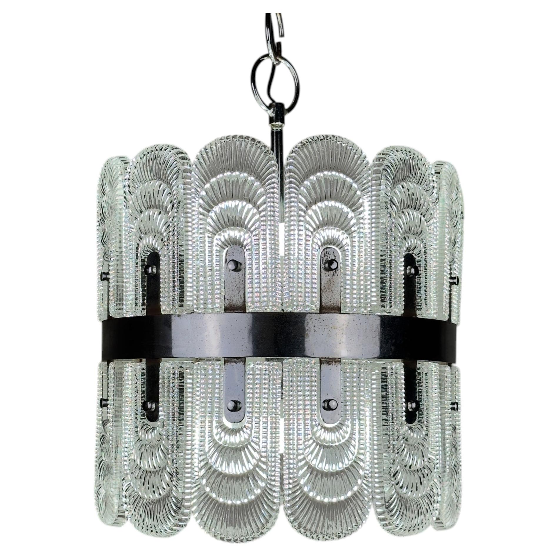 Vintage large crystal chandelier by Kaiser Leuchten, Germany 1960s