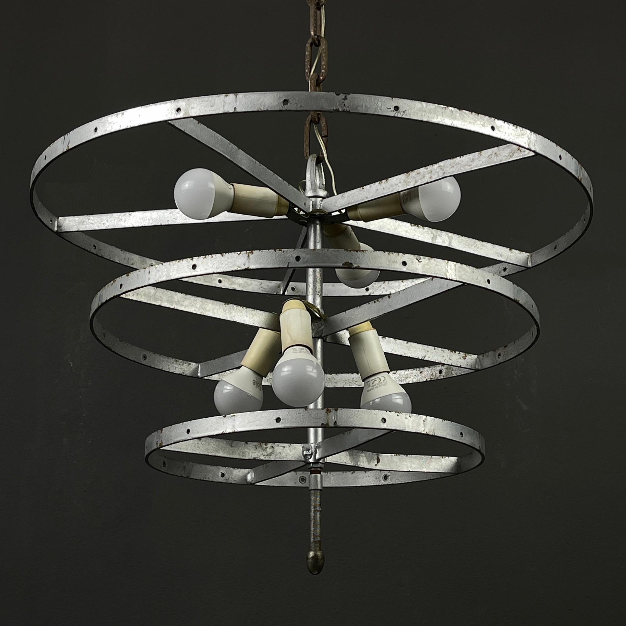 Vintage Large Crystal Chandelier Italy 1960s For Sale 6