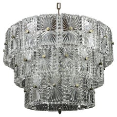 Vintage Large Crystal Chandelier Italy 1960s