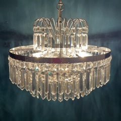 Vintage large crystal chandelier Sijaj Hrastnik, Yugoslavia 1970s