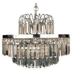 Vintage large crystal chandelier Sijaj Hrastnik, Yugoslavia 1970s