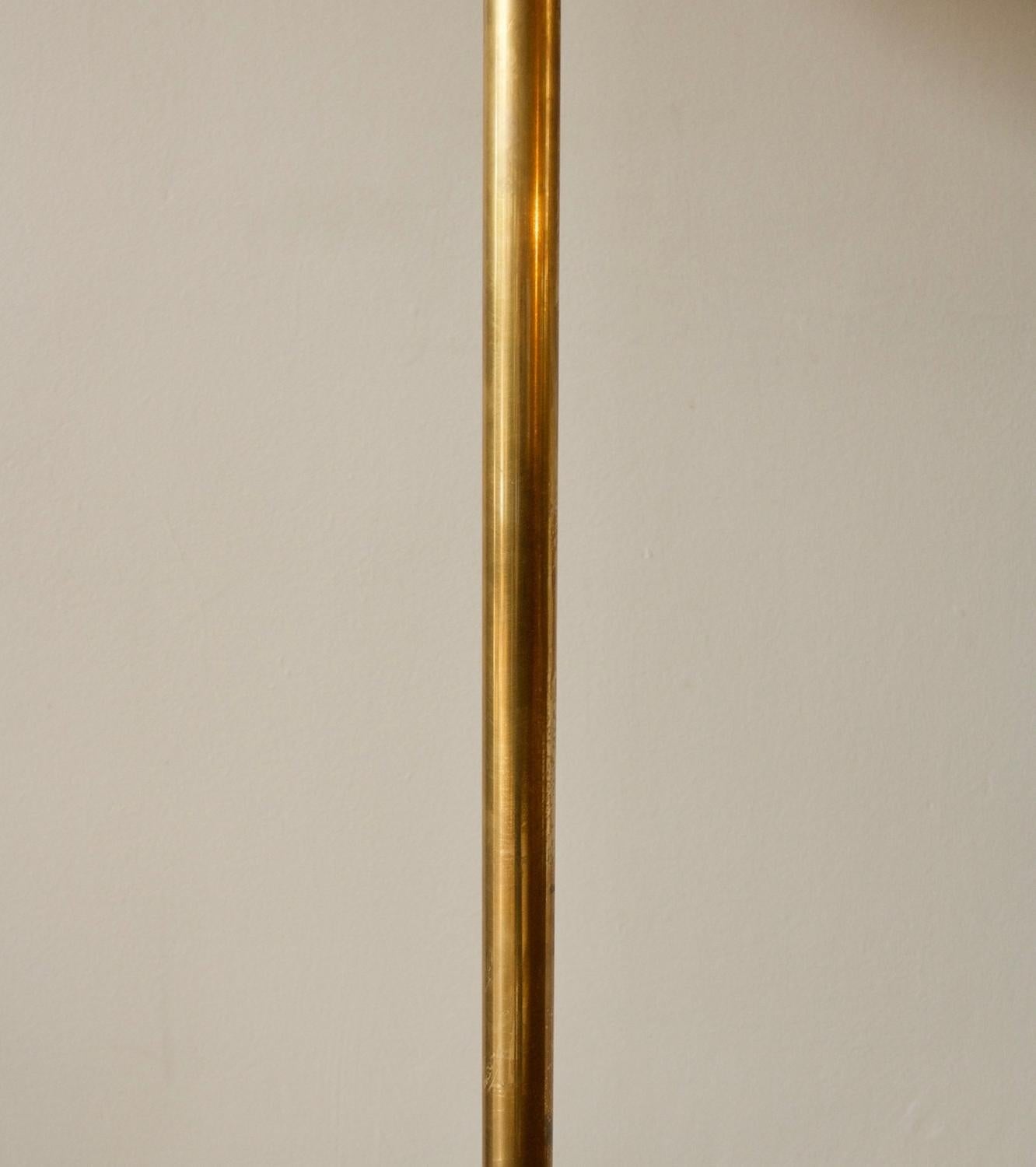 Vintage Large Danish Brass Floor Light #7 In Good Condition In London, GB