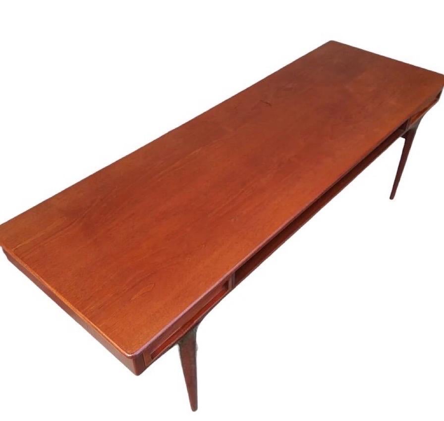 Mid-Century Modern Vintage Large Danish Coffee Table in Style of Johannes Anderson For Sale