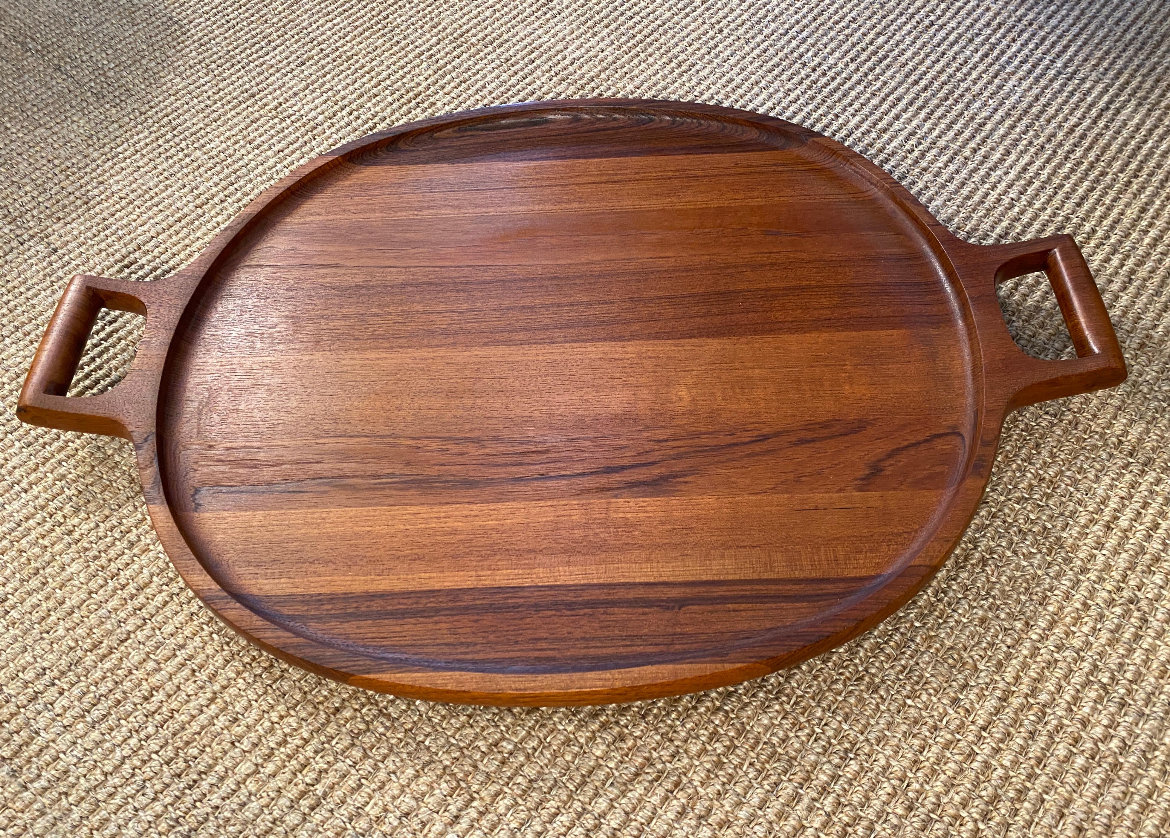 Vintage Large Dansk Teak Tray, Early Duck Logo, Jens Quistgaard, Made in Denmark In Good Condition In Doraville, GA