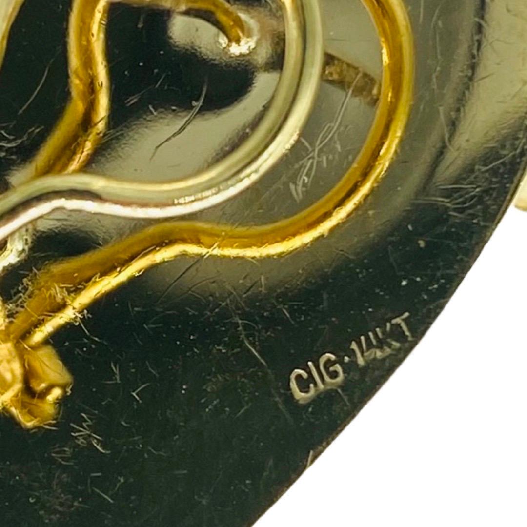 Vintage Große Designer-Ohrringe mit 1,00 Karat Diamanten X Omega-Clip-Rücken aus 14k Gold im Angebot 1