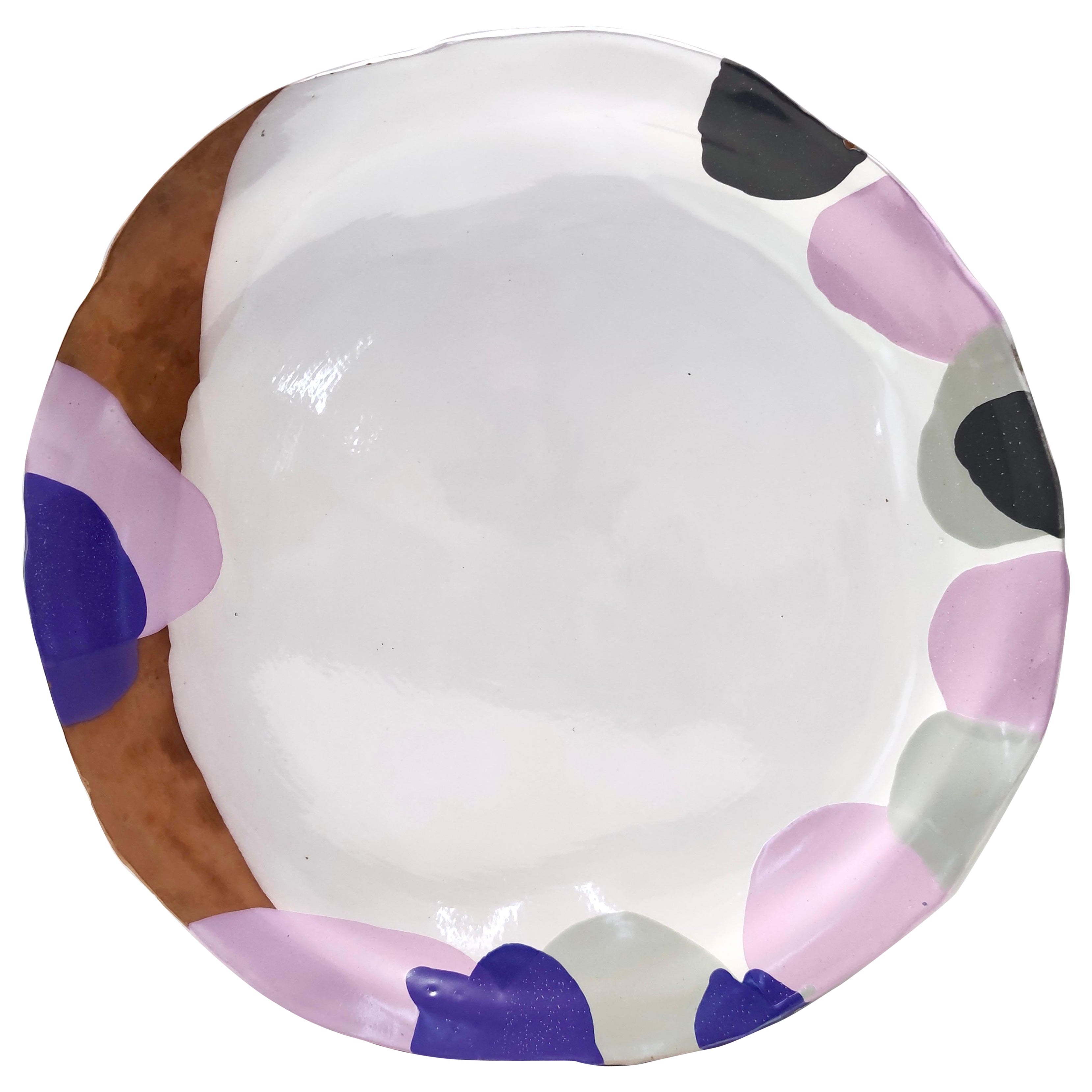 Grande Vide-Poche/assiette décorative vintage en faïence de Pino Castagna, Italie