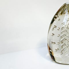 Large Egg Shaped Paperweight by Liskeard Glass, England c 1970