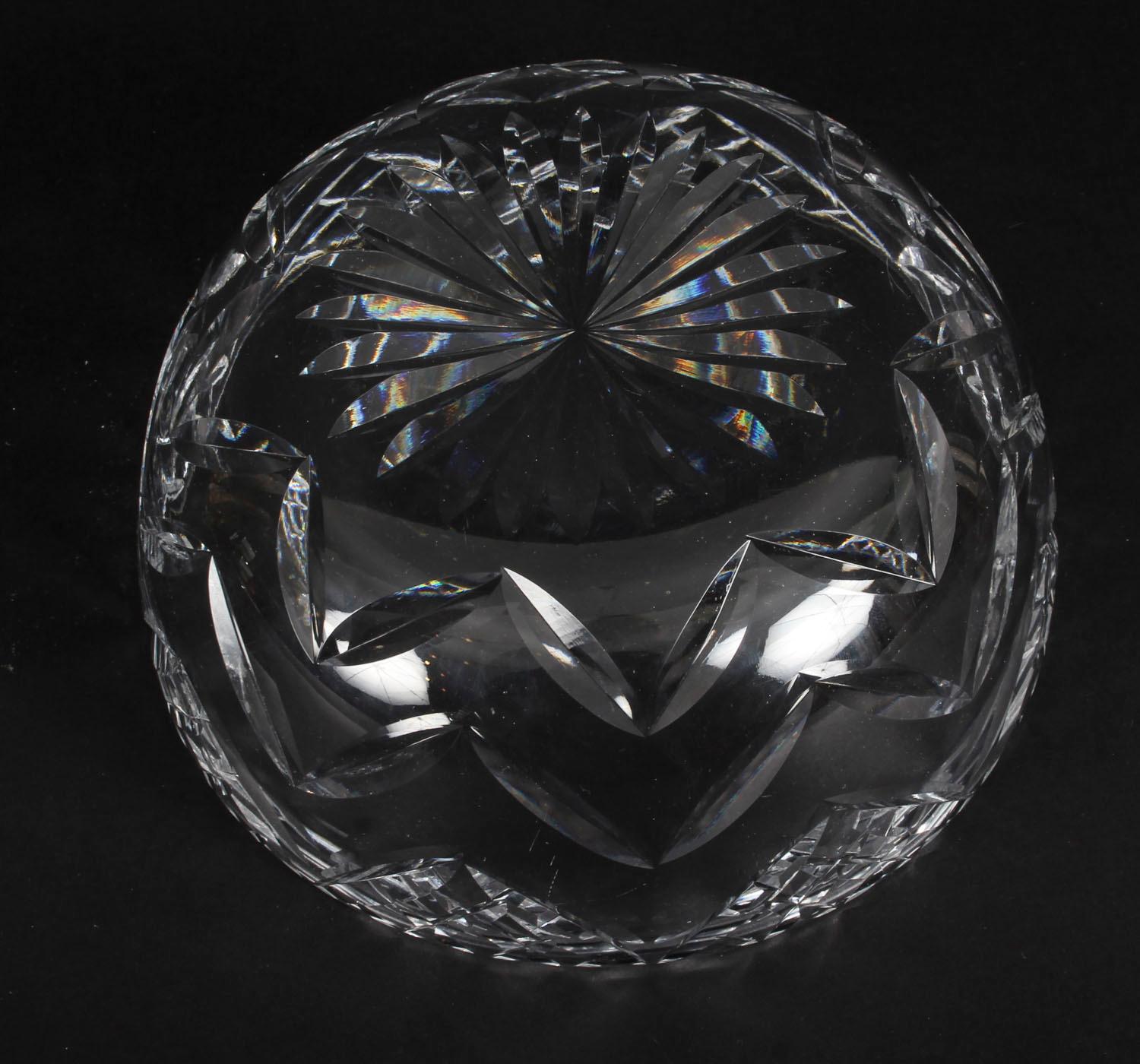 Vintage English Crystal Cut Glas Schüssel Midcentury 4