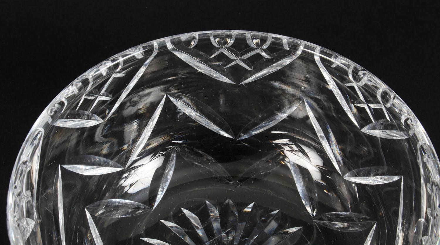 Vintage English Crystal Cut Glas Schüssel Midcentury 1
