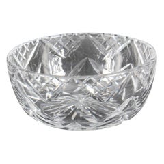 Retro English Crystal Cut Glass Bowl Midcentury