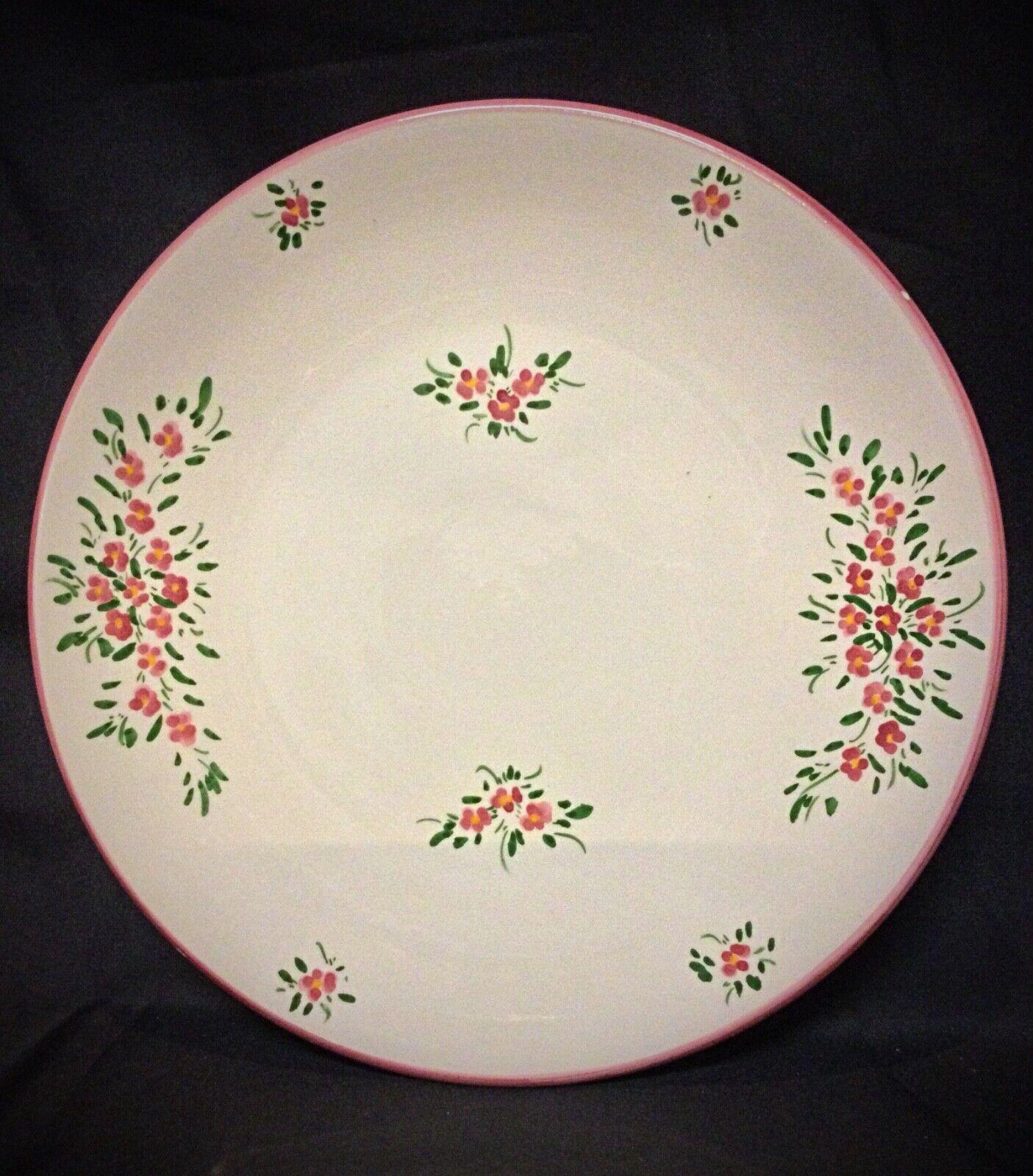 Plato grande de loza vintage de M.B. con decoración floral pintada a mano - 2Y57 en Bueno estado para la venta en Bordeaux, FR