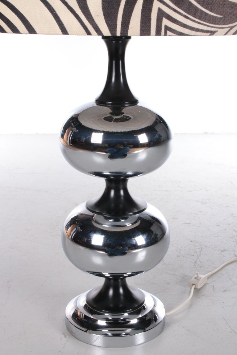 Vintage Large Floor Lamp Black White with Chrome Base, Germany For Sale ...