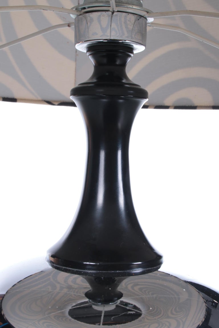 Vintage Large Floor Lamp Black White with Chrome Base, Germany For Sale ...