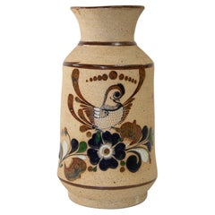Vintage Large Folk Art Tonala Sandstone Pottery Vase, 1960's