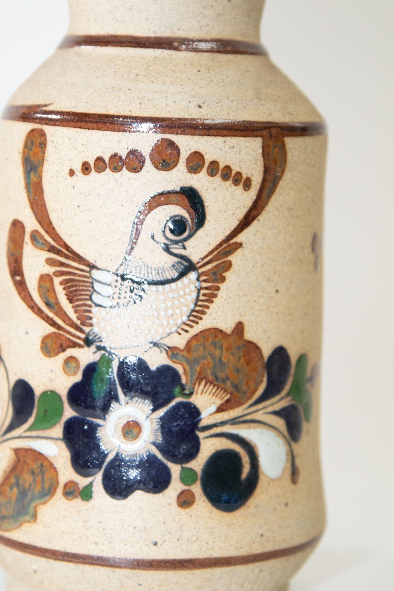Vintage Large Folk Art Tonala Sandstone Pottery Vase, 1960's For Sale 5