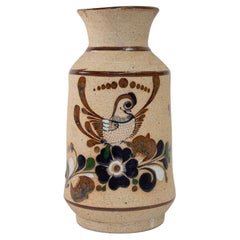 Vintage Large Folk Art Tonala Sandstone Pottery Vase, 1960's