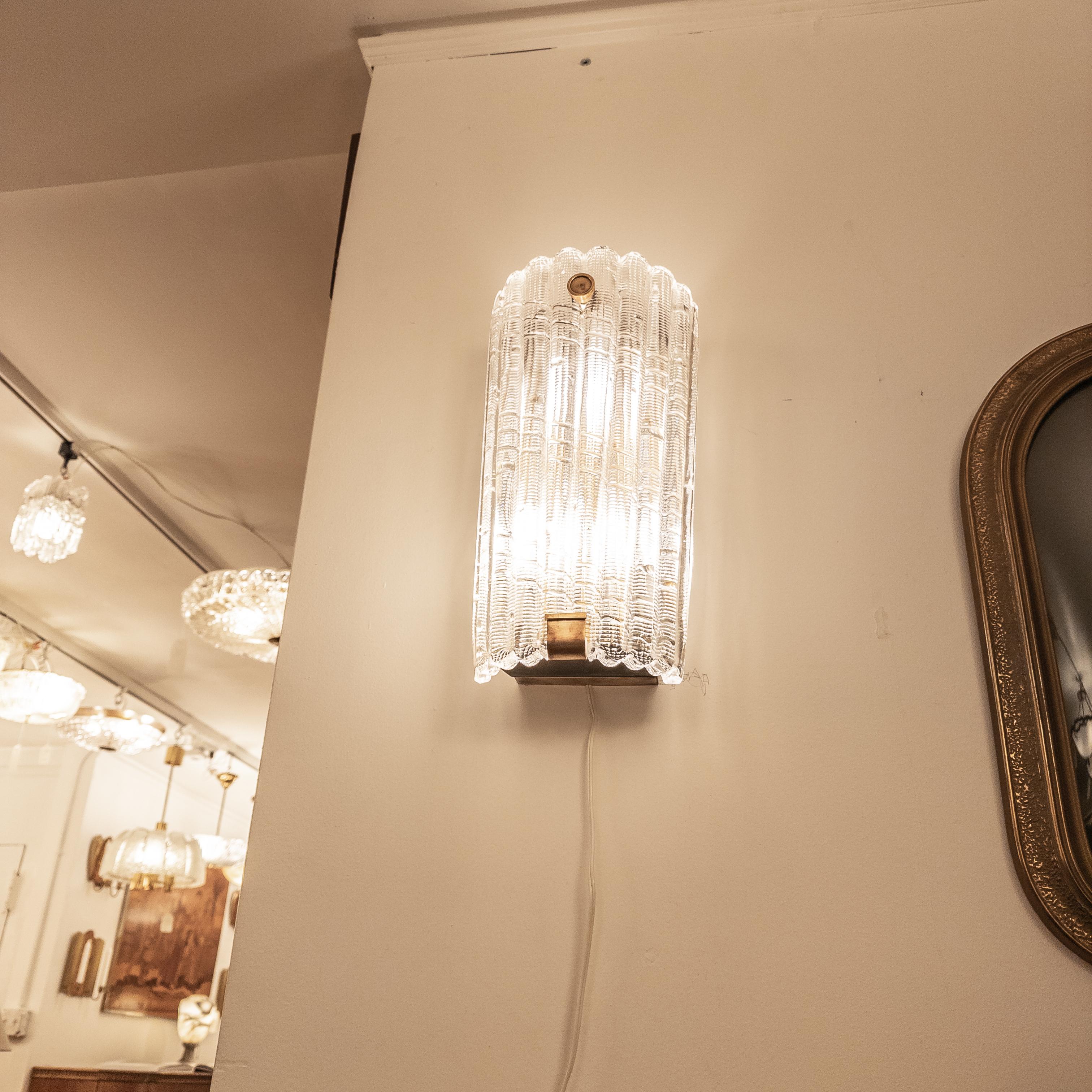 Ottone Sconcezza in cristallo vintage, Svezia in vendita