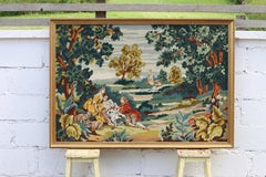 Großer gerahmter Vintage-Wandteppich, französisches Barockkunstwerk, Vintage
