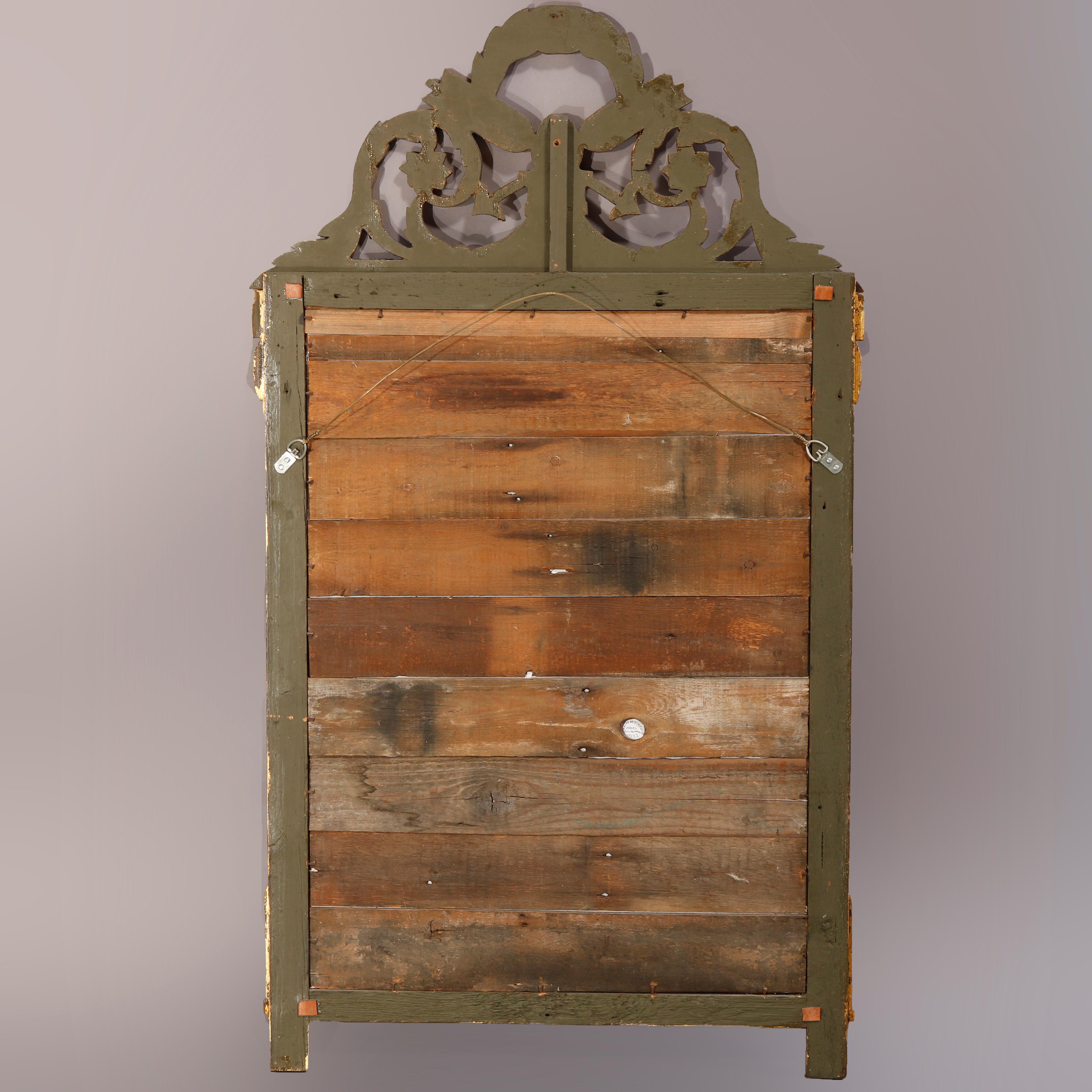 Vieux et grand miroir mural français de style Louis XVI en bois doré, 20ème siècle 6