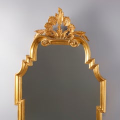 Vintage Large French Louis XVI Style Handcrafted Giltwood Carvers' Guild Mirror