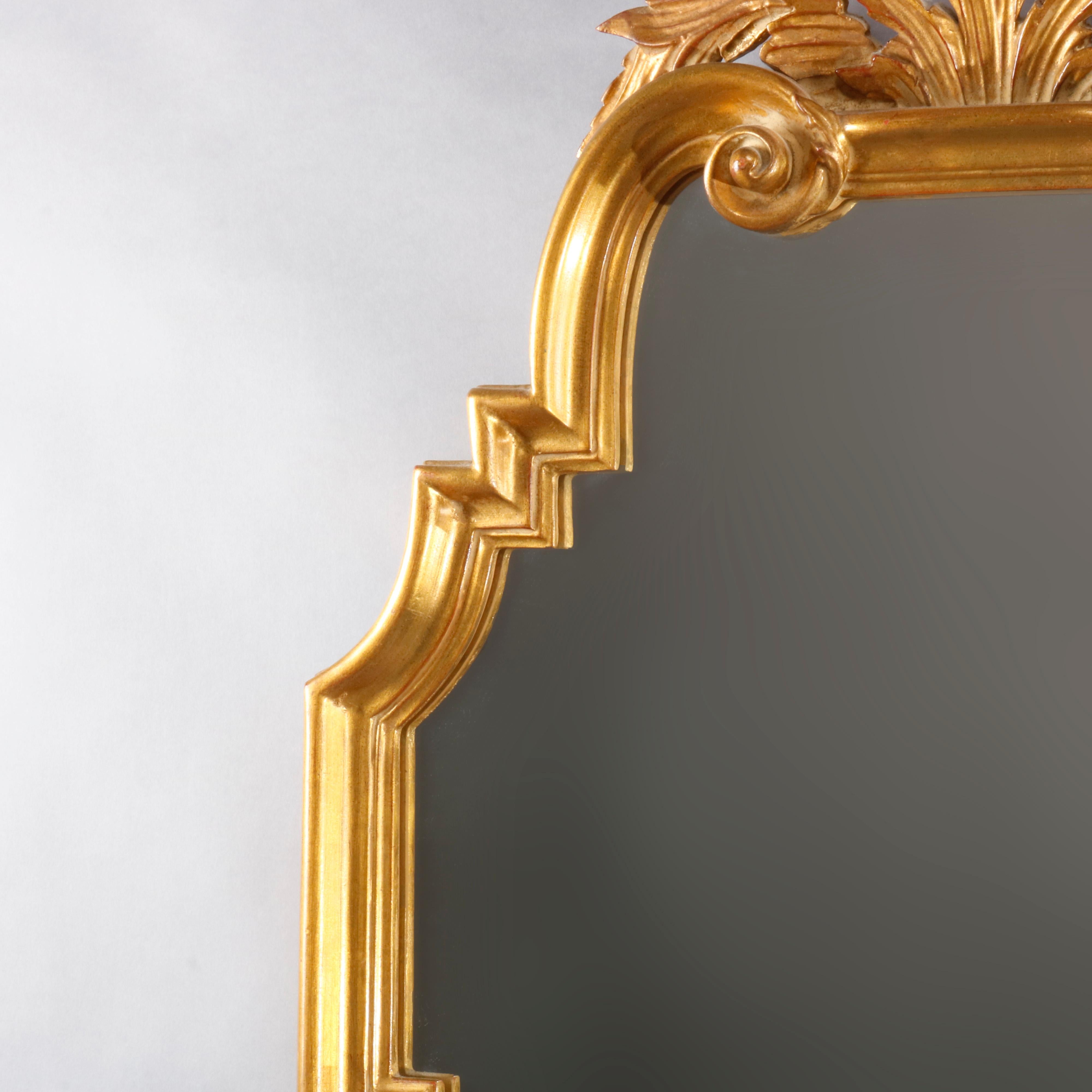 Hand-Crafted Vintage Large French Louis XVI Style Handcrafted Giltwood Carvers' Guild Mirror