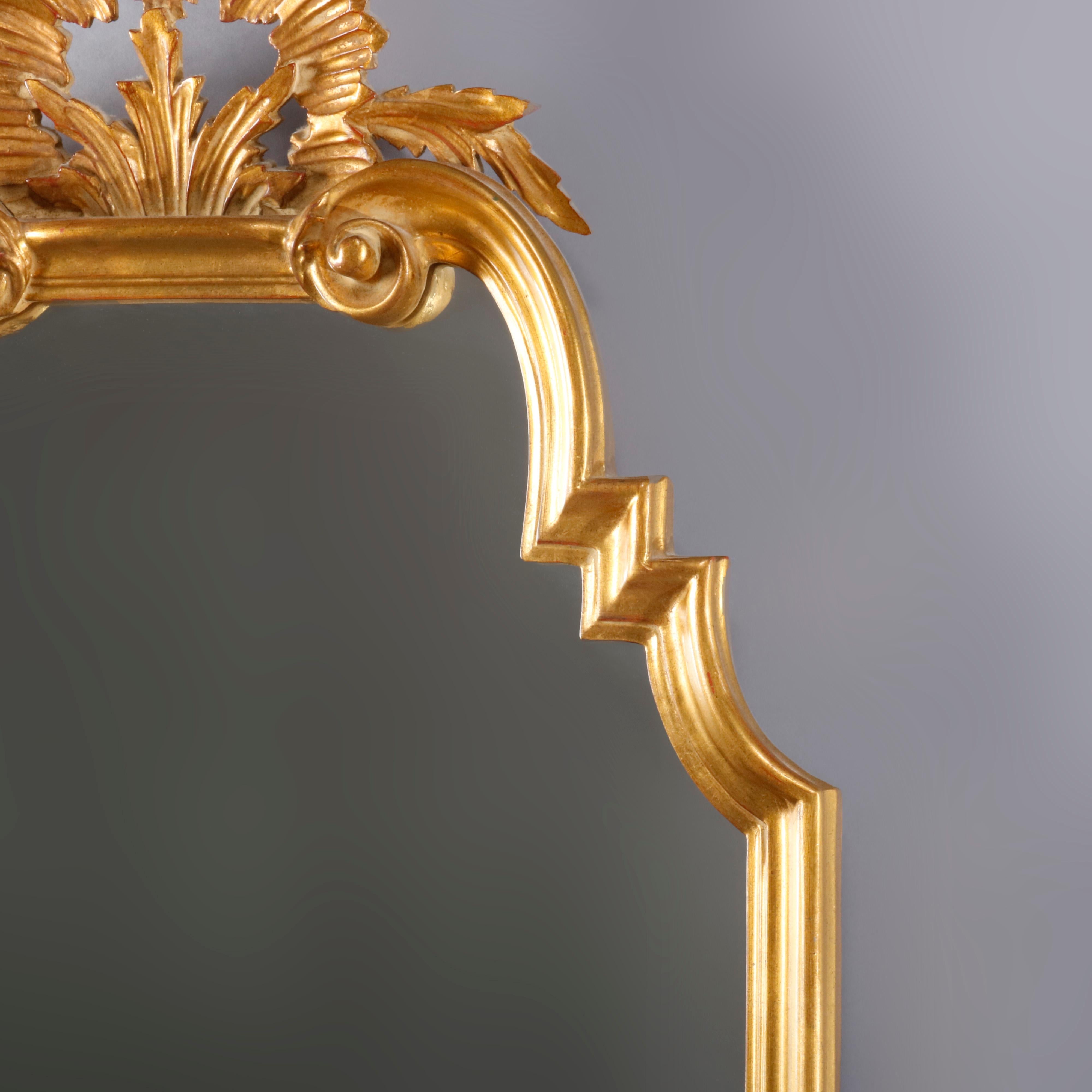 Vintage Large French Louis XVI Style Handcrafted Giltwood Carvers' Guild Mirror In Good Condition In Big Flats, NY