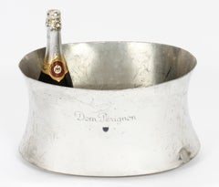 Vintage Large French Pewter Dom Perignon Wine Coolef, Mid 20th C