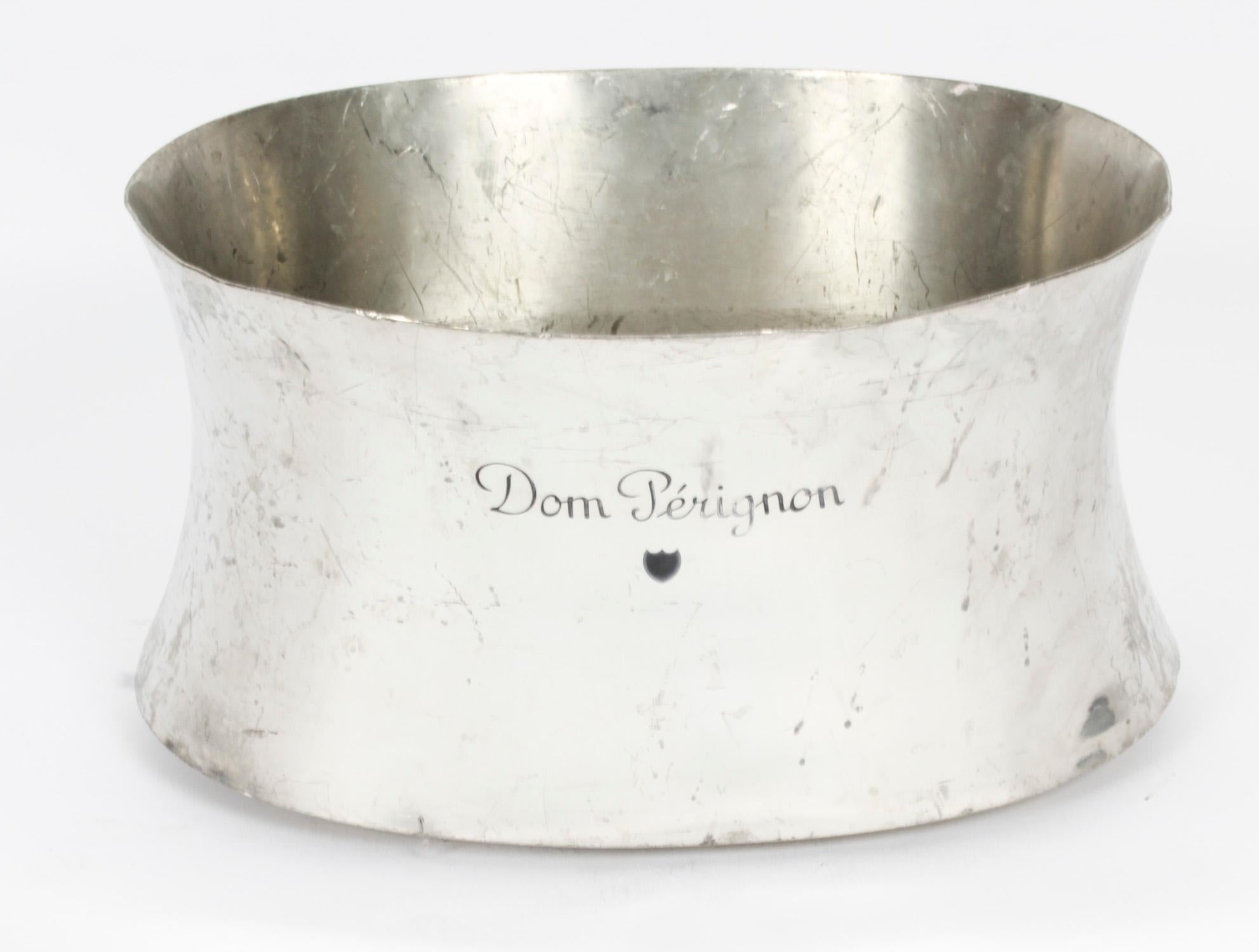 Vintage Large French Pewter Dom Perignon Wine Coolef, Mid 20th C 4