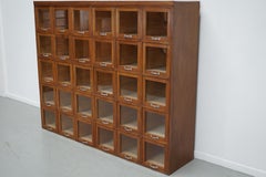 Vintage Large German Beech Haberdashery Shop Cabinet / Vitrine, 1950s