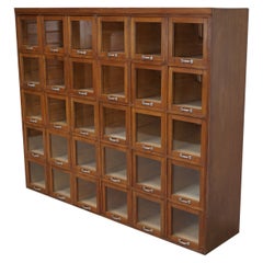 Vintage Large German Beech Haberdashery Shop Cabinet / Vitrine, 1950s