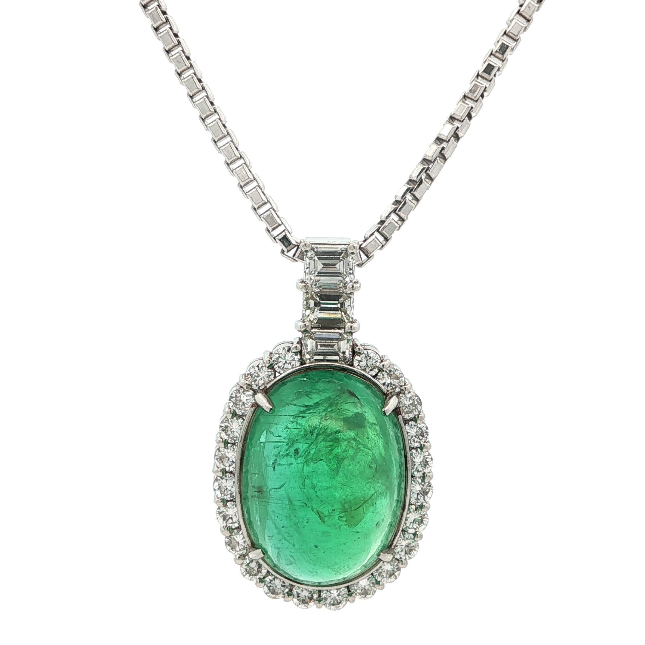 --Stein(e):--
(1) Natürlicher echter Smaragd - Ovaler Cabochon-Schliff - Zackenfassung - faszinierende grüne Farbe - natürliche Einschlüsse, die nur wenig Oberfläche erreichen - 15,89ct (genau)
** Vollständige Informationen siehe unten unter